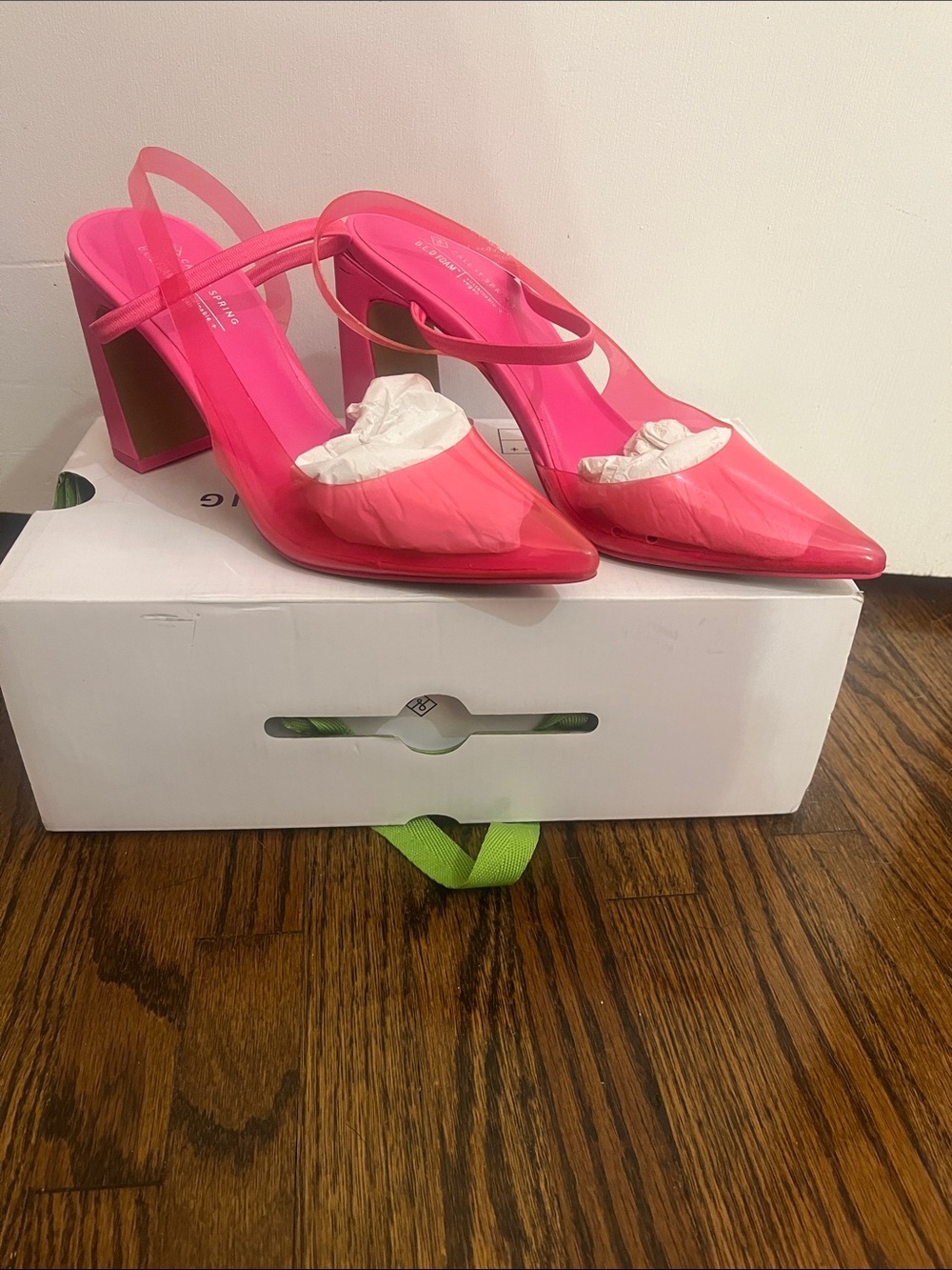 Call It Spring Hot Pink Pointed-Toe Slingback Block Heels